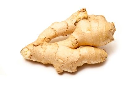Root ginger isolated on a white studio background.の写真素材