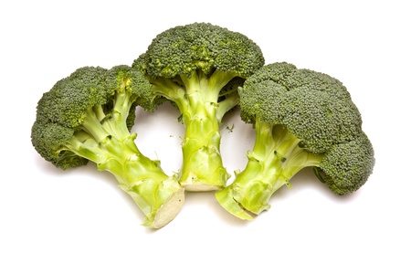 Florettes of broccoli isolated on a white studio background.の写真素材