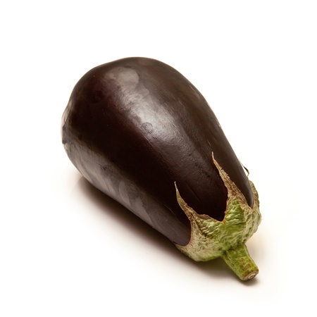 Egg plant or aubergines isolated on a white studio background.の写真素材