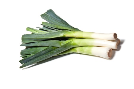 Large Leeks isolated on a white studio background 