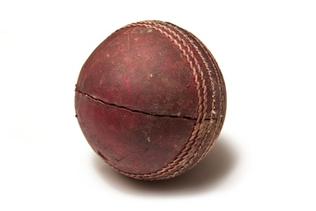 Cricket ball on a white studio background の写真素材