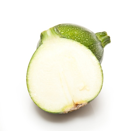 Globe courgette isolated on a white studio background.の写真素材