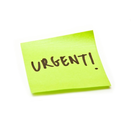 Post-it note isolated on a white studio background.の写真素材