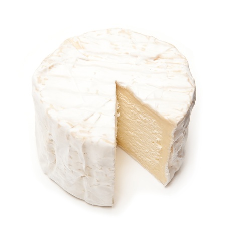 French Chaourice cheese isolated on a white studio background.の写真素材