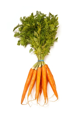 Fresh carrots isolated on a white studio background.の写真素材