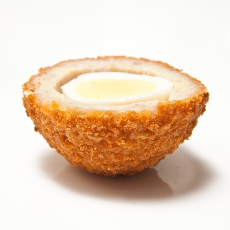 Scotch egg isolated on a white studio background の写真素材