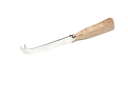Cheese knife on a white studio background の写真素材