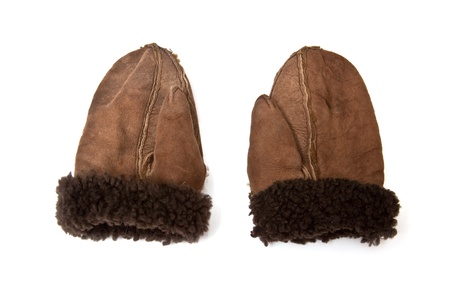 Leather mittons or glovesの写真素材