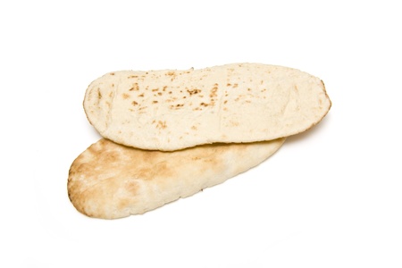 Pita bread isolated on a white studio background.の写真素材