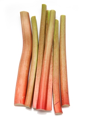 Rhubarb  isolated on a white studio background.の写真素材