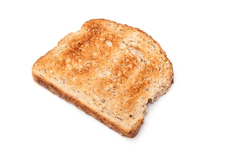 Wholemeal toast isolated on a white studio background.の写真素材