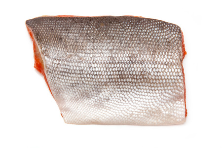 Wild Alaskan Sockeye or Coho Salmon fillet isolated on a white studio background.の写真素材