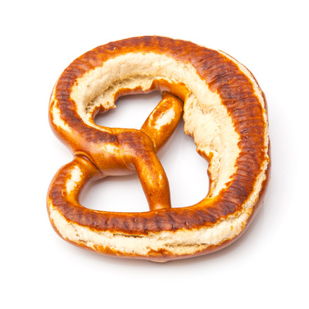 German pretzel isolated on a white studio background.の写真素材