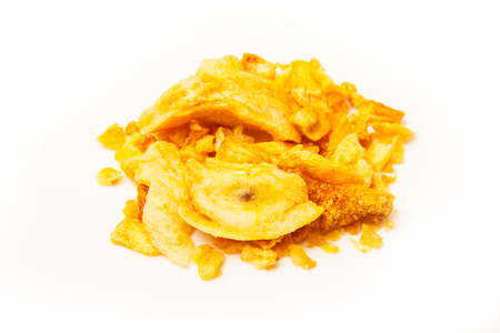 Dried Durian isolated on a white studio background.の写真素材