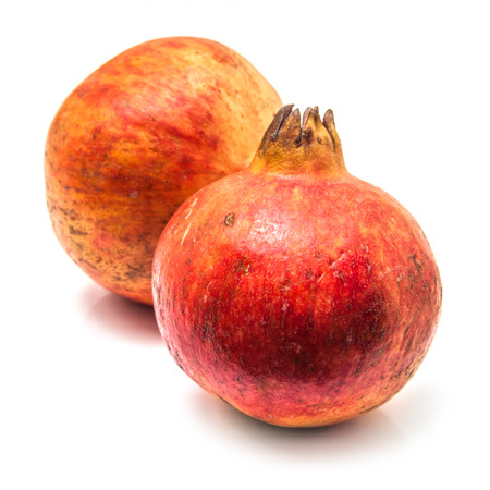 Pomegranate fruit , Punica granatum isolated on a white studio background.の写真素材