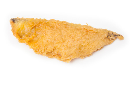 fillet of battered deep fried Haddock fresh from the fish and chip shop.の写真素材