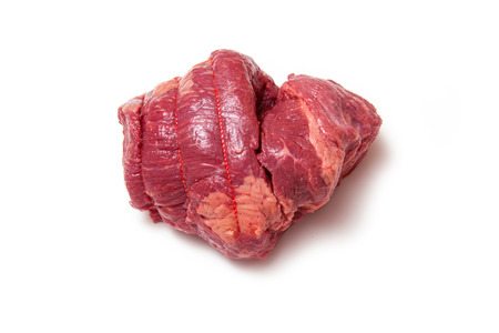 Uncooked beef Brisket meat isolated on white studio background.の写真素材