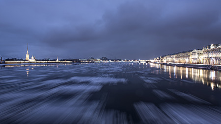 Evening on the river in Saint-Petersburgの写真素材