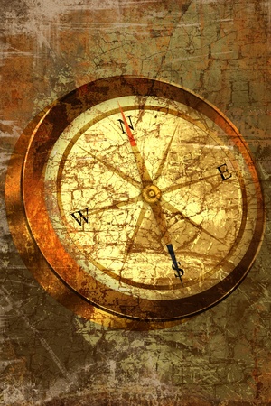 Grunge background with COMPASSの写真素材