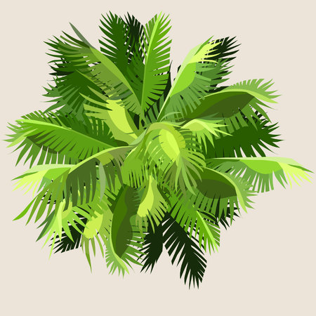 painted palm leaves gathered into a ballのイラスト素材