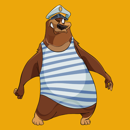 Bear with the hat of a sea captain and the vestのイラスト素材