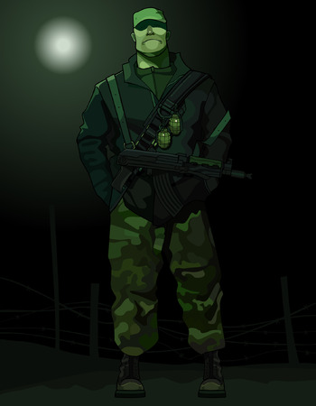 cartoon man in uniformのイラスト素材