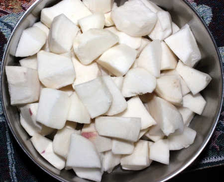 Turnip, purple top turnip, white turnip, Brassica rapa subsp  rapa, winter vegetable with tuberous globose root having white flesh  Cooked as vegetable の写真素材