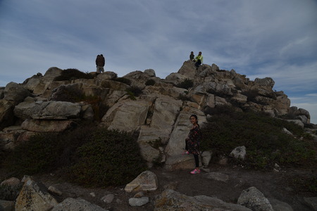China Rock, 17 Mile Drive, California, USA, a place is where Chinese immigrant fishermen used to make their homes in 1800s and early 1900,  famous viewing point along the driveのeditorial素材