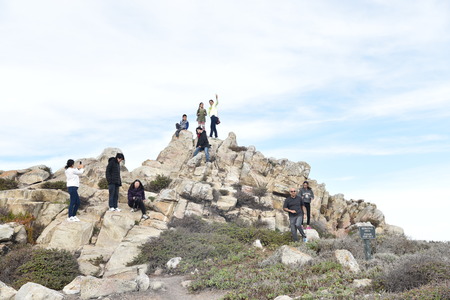 China Rock, 17 Mile Drive, California, USA, a place is where Chinese immigrant fishermen used to make their homes in 1800s and early 1900,  famous viewing point along the driveのeditorial素材