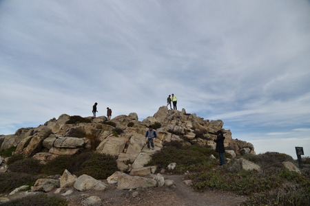 China Rock, 17 Mile Drive, California, USA, a place is where Chinese immigrant fishermen used to make their homes in 1800s and early 1900,  famous viewing point along the driveの写真素材