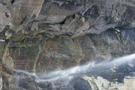 Yosemite fall, Yosemite National Park, Sierra Nevada, California , USA, less active in October month.の写真素材