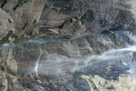 Yosemite fall, Yosemite National Park, Sierra Nevada, California , USA, less active in October month.の写真素材