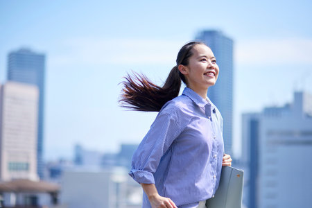 Japan businesswoman commuting to workの写真素材