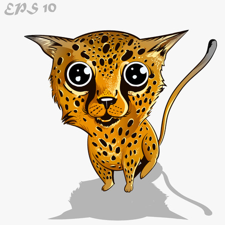 kids leopard, spotted dear, for any ideas and projectsのイラスト素材