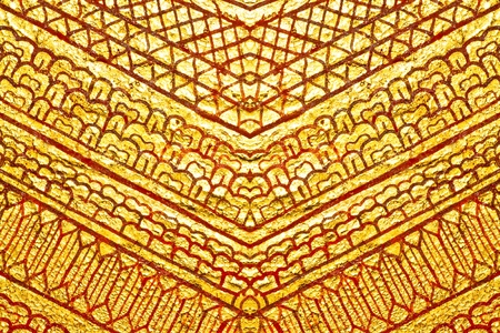 Vintage traditional Thai style art painting on temple for background の写真素材