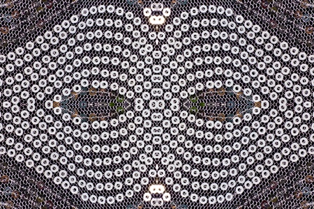 Silver buttons pattern on fabric for background 