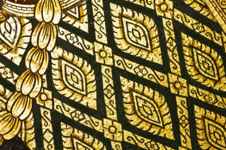 Vintage traditional Thai style art painting on temple for background, Generality in Thailand, any kind of art decorated in Buddhist church etc  created with money donated by people, no restrict in copy or useのeditorial素材