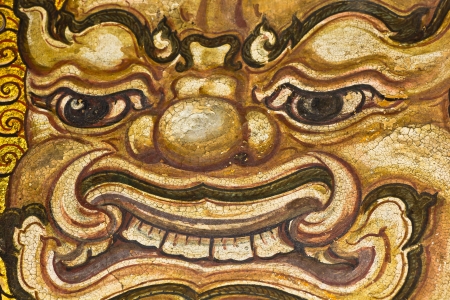 The face of giants, Generality in Thailand, any kind of art decorated in Buddhist church etc  created with money donated by people, no restrict in copy or useのeditorial素材