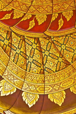 Vintage traditional Thai style art painting on temple for background, Generality in Thailand, any kind of art decorated in Buddhist church etc  created with money donated by people, no restrict in copy or useの写真素材
