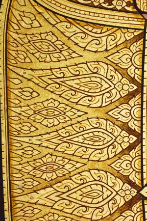 Vintage traditional Thai style art painting on temple for background, Generality in Thailand, any kind of art decorated in Buddhist church etc  created with money donated by people, no restrict in copy or useの写真素材