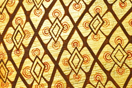 Vintage traditional Thai style art painting on temple for background, Generality in Thailand, any kind of art decorated in Buddhist church etc  created with money donated by people, no restrict in copy or useの写真素材