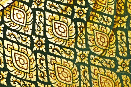Vintage traditional Thai style art painting on temple for background, Generality in Thailand, any kind of art decorated in Buddhist church etc  created with money donated by people, no restrict in copy or useのeditorial素材