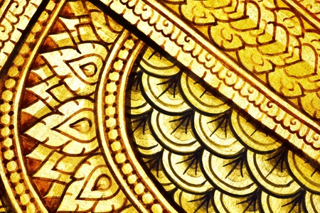 Vintage traditional Thai style art painting on temple for background, Generality in Thailand, any kind of art decorated in Buddhist church etc  created with money donated by people, no restrict in copy or useの写真素材