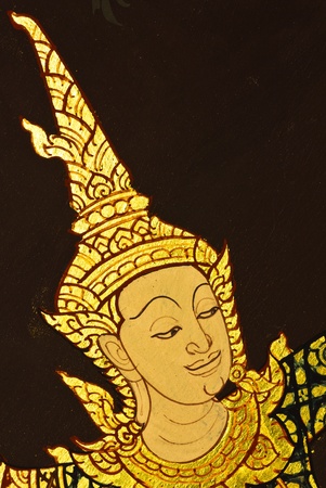 Art thai painting on wall in temple, Generality in Thailand, any kind of art decorated in Buddhist church etc  created with money donated by people, no restrict in copy or useのeditorial素材