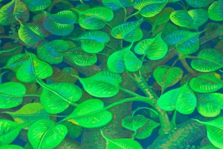 Vintage traditional Thai style art painting on temple for backgroundのeditorial素材