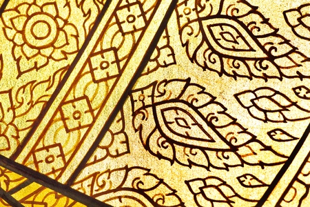 Vintage traditional Thai style art painting on temple for background, Generality in Thailand, any kind of art decorated in Buddhist church etc  created with money donated by people, no restrict in copy or useの写真素材