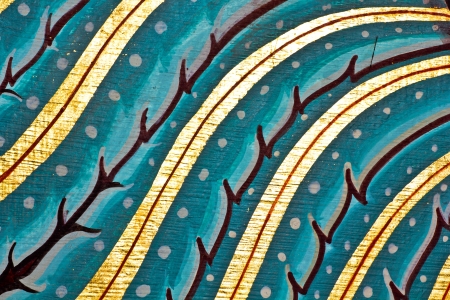 Vintage traditional Thai style art painting on temple for backgroundのeditorial素材