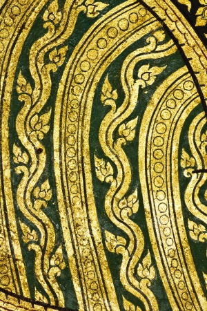 Vintage traditional Thai style art painting on temple for backgroundのeditorial素材