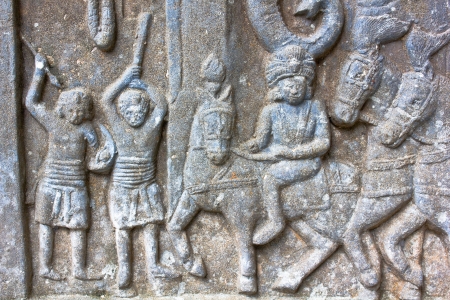 Native art carved on the wall in the temple, Generality in Thailand, any kind of art decorated in Buddhist church etc  created with money donated by people, no restrict in copy or useの写真素材