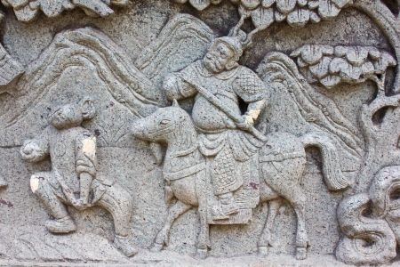 Native molding art on wall in temple, Generality in Thailand, any kind of art decorated in Buddhist church etc  created with money donated by people, no restrict in copy or useのeditorial素材